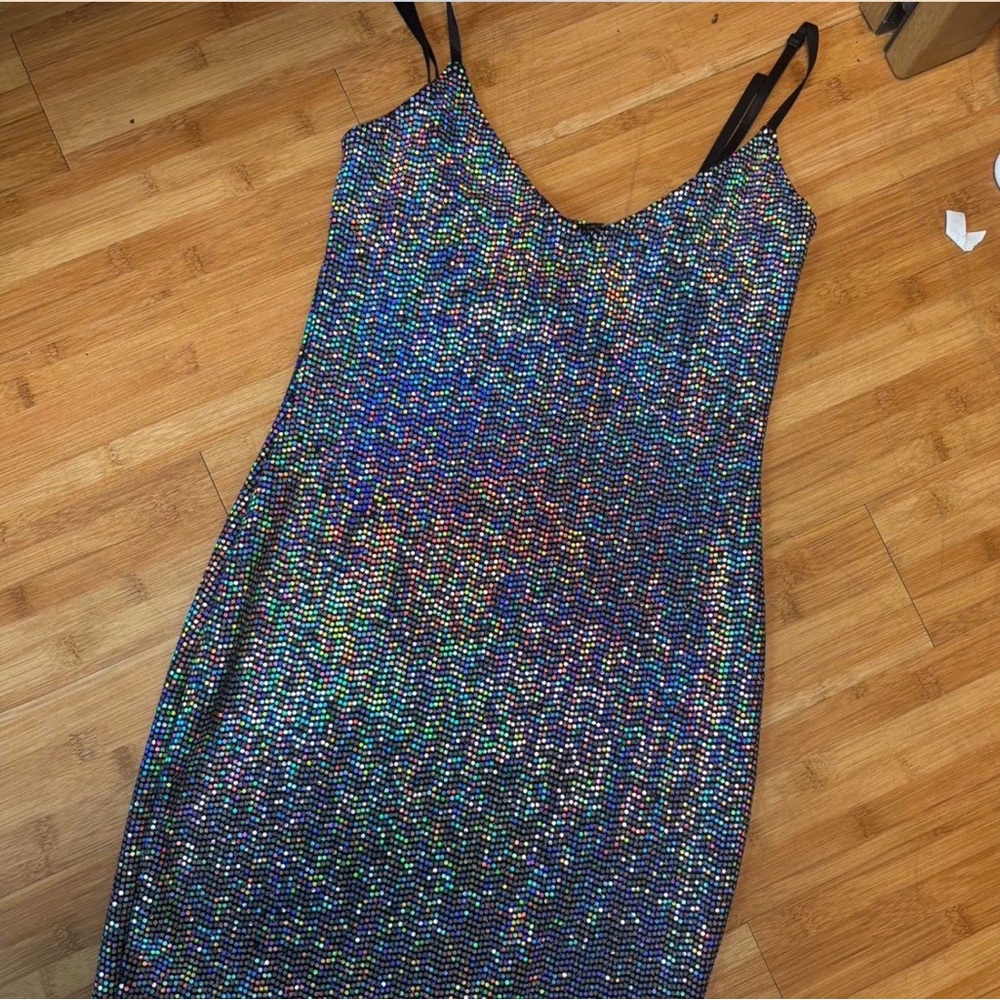 Mind Code Sparkling Sequin Mini Dress - image 1